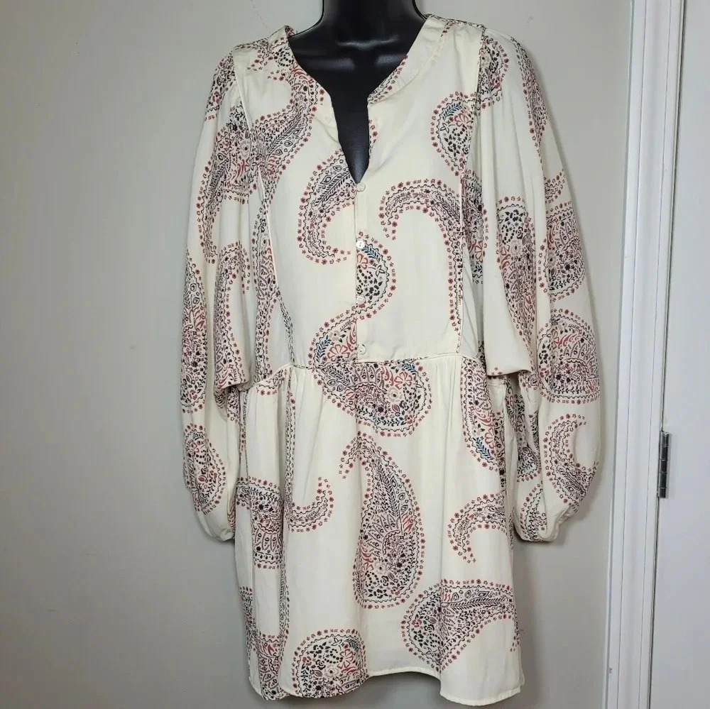NWT Cal Style Paisley Print Tunic sz XL Babydoll Cut